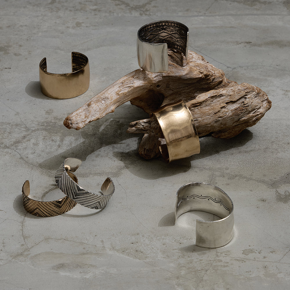 Inside Engraved Organic Wide Cuff Bracelet