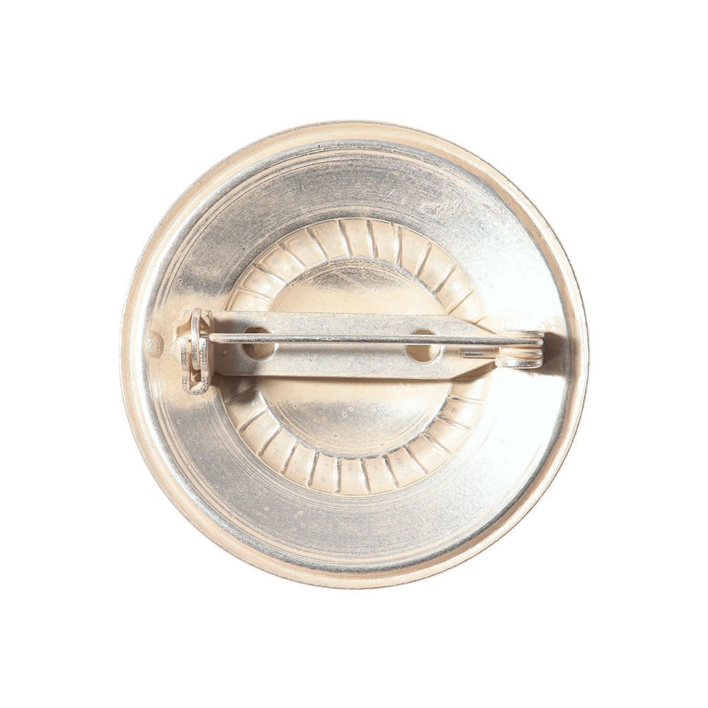 Distressed Metal Disc Brooch