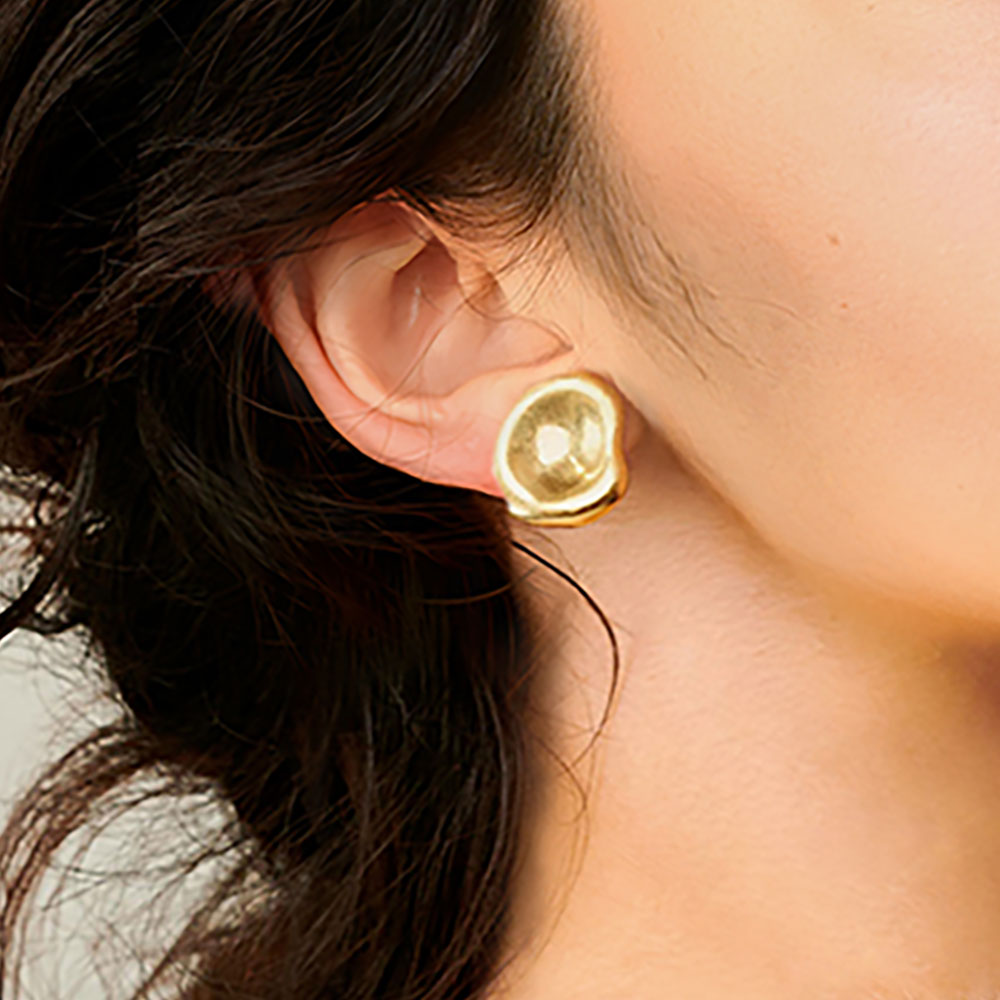 Bean Linear Clip On Earrings