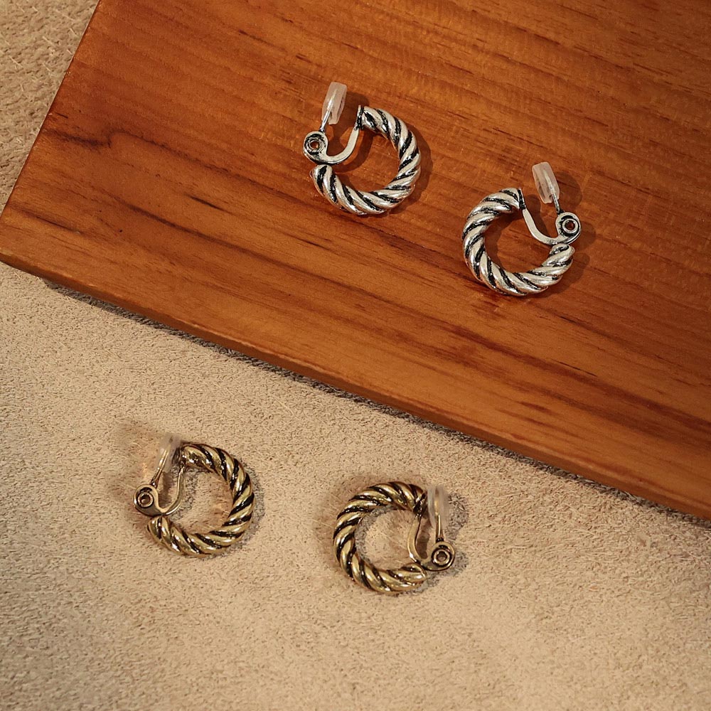 Rope Hoop Clip On Earrings