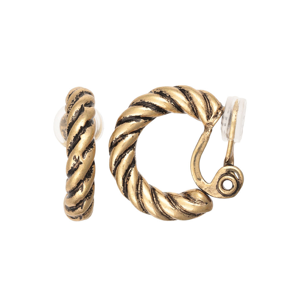 Rope Hoop Clip On Earrings