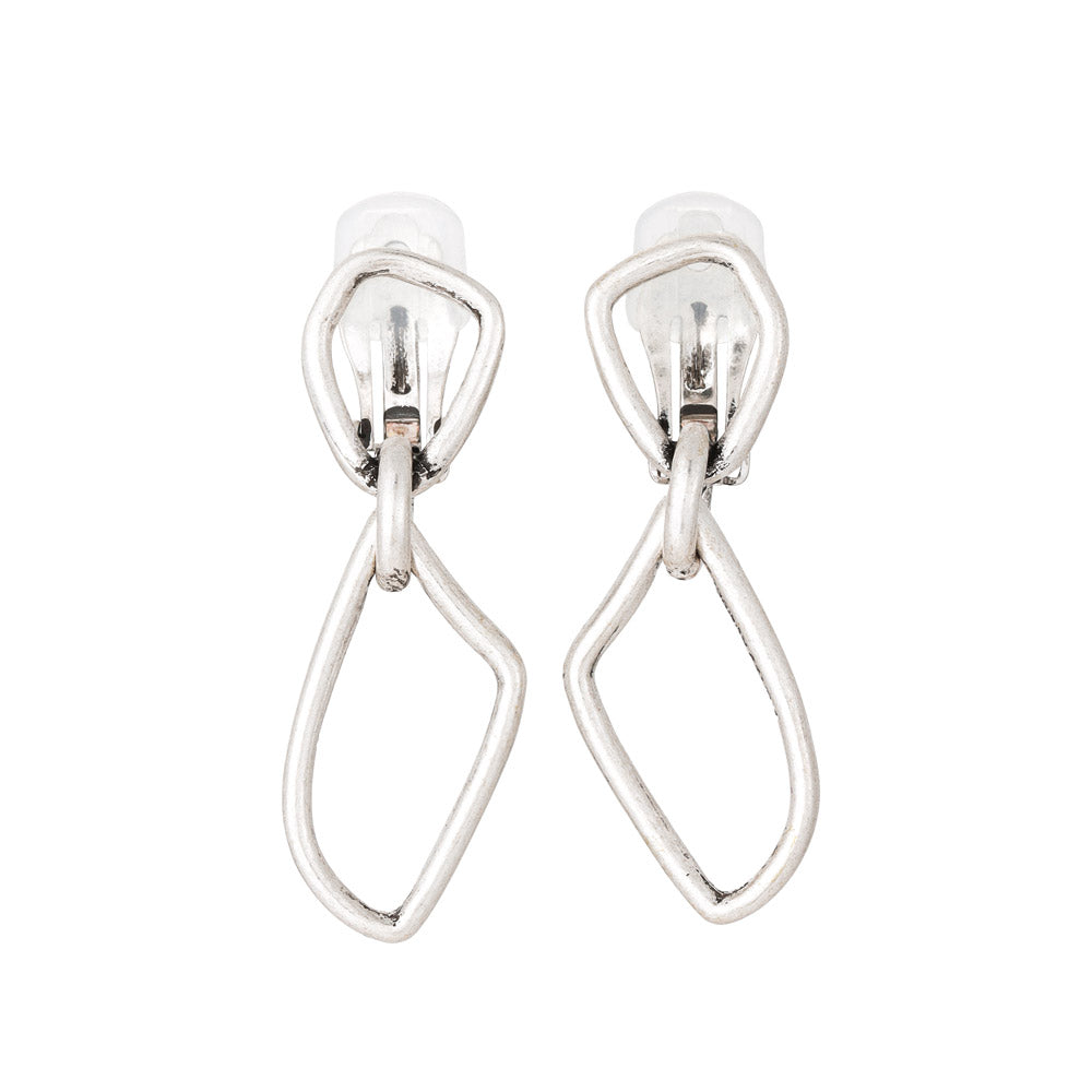 Organic Link Clip On Earrings