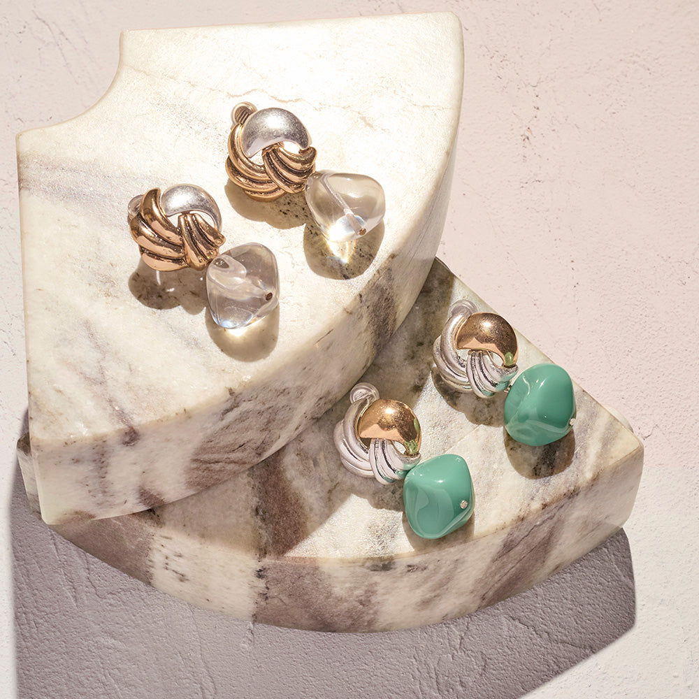 Chunky Knot Sculptural Drop Clip Ons - osewaya