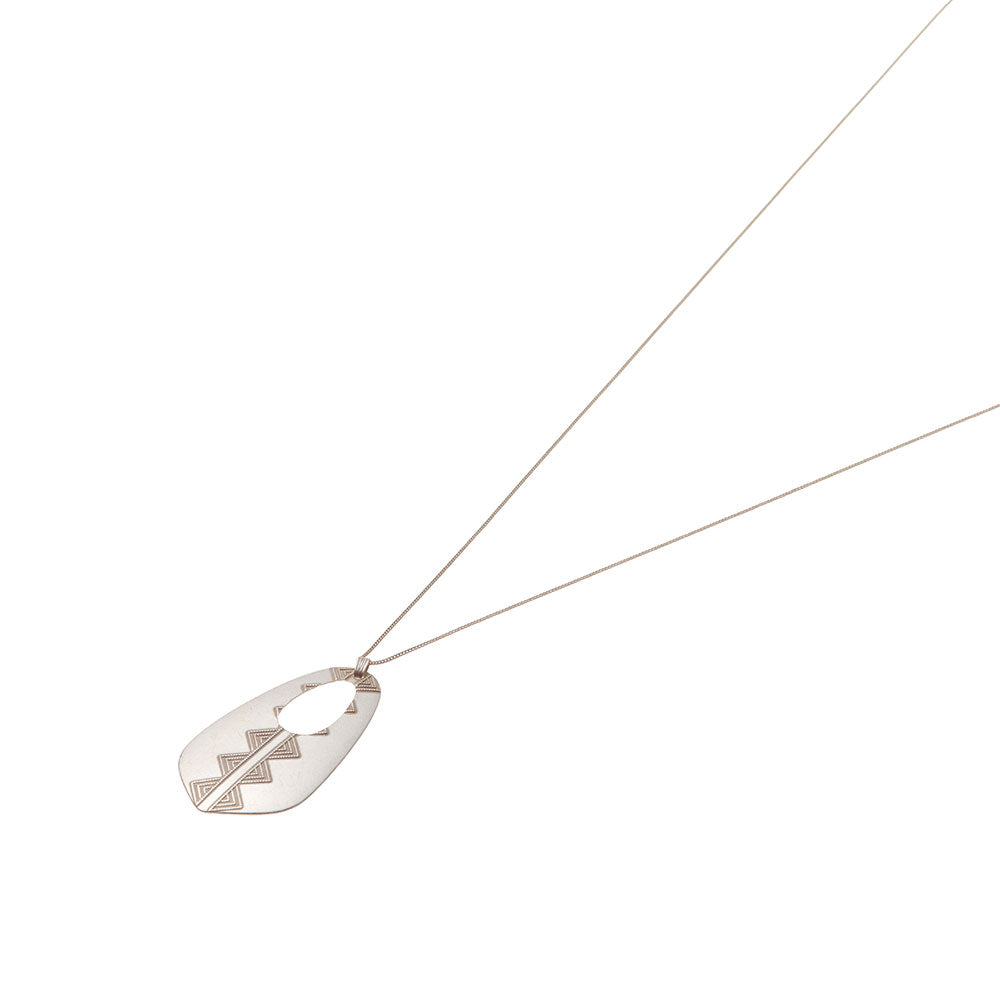 Distressed Native Style Pendant Slider Necklace