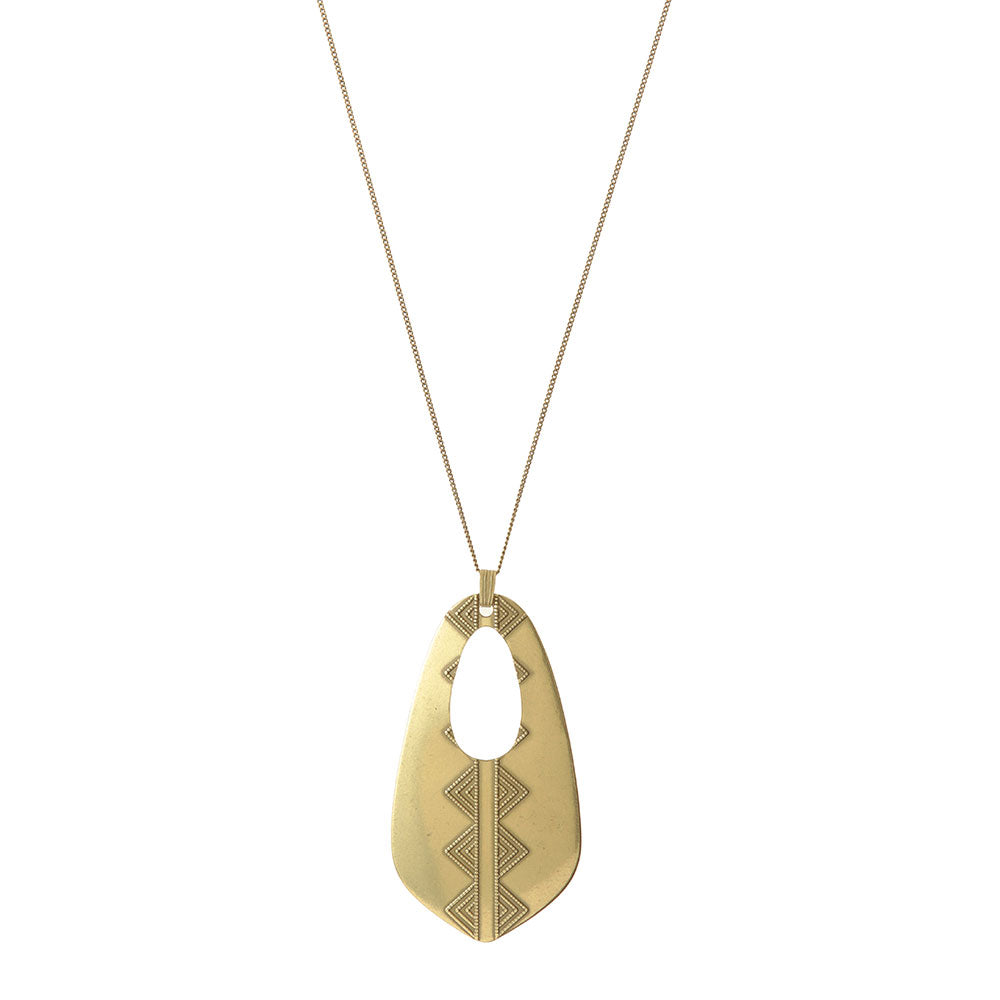 Distressed Native Style Pendant Slider Necklace