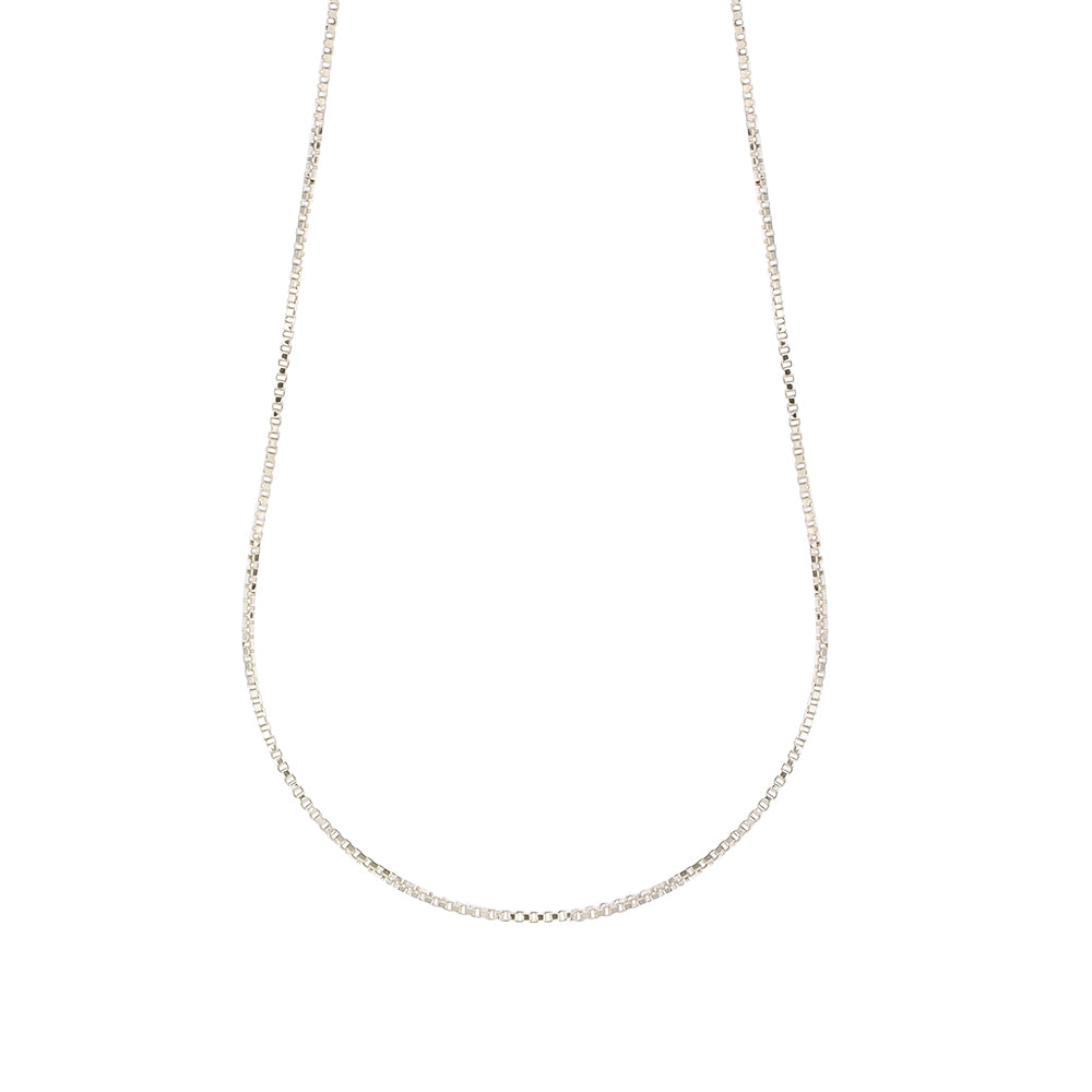 925 Silver Plated Box Chain Toggle Necklace