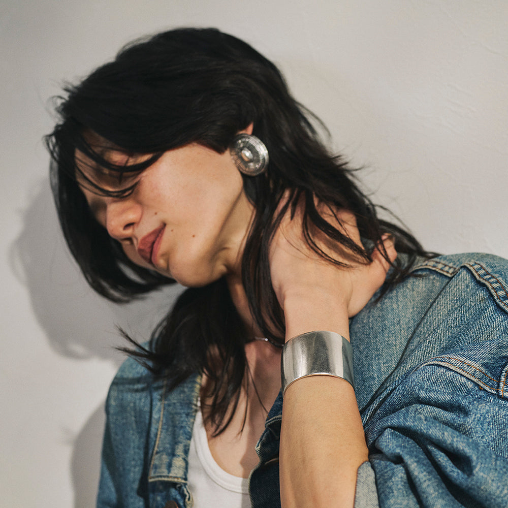 925 Silver Plated Cube Bead Toggle Necklace