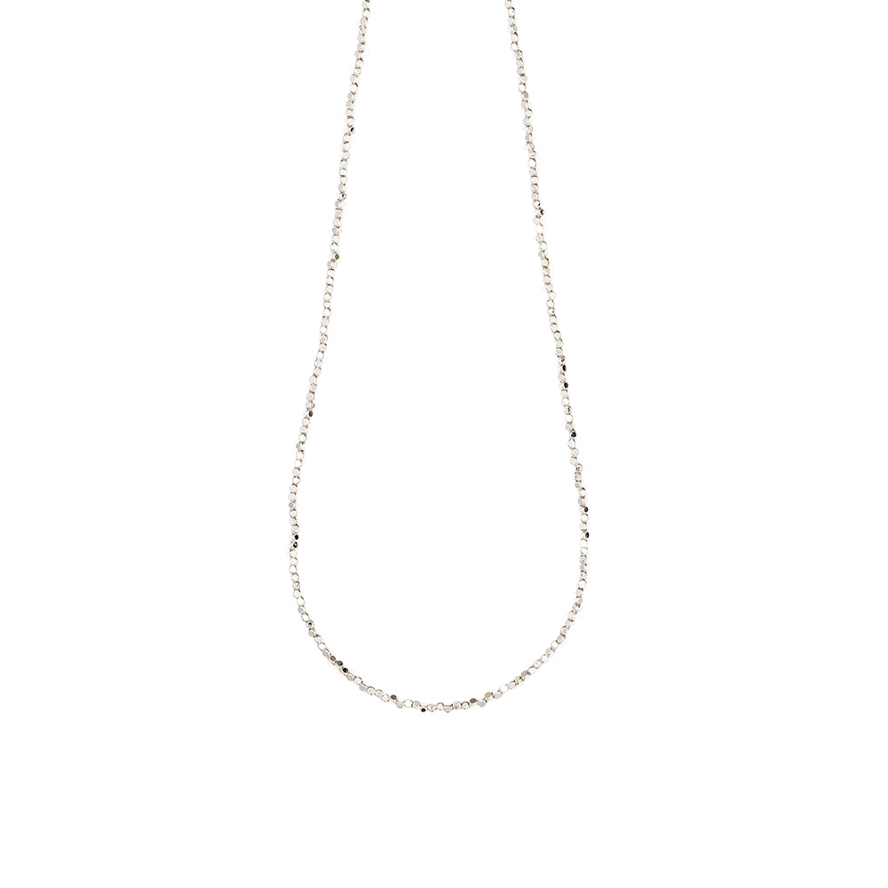 925 Silver Plated Cube Bead Toggle Necklace