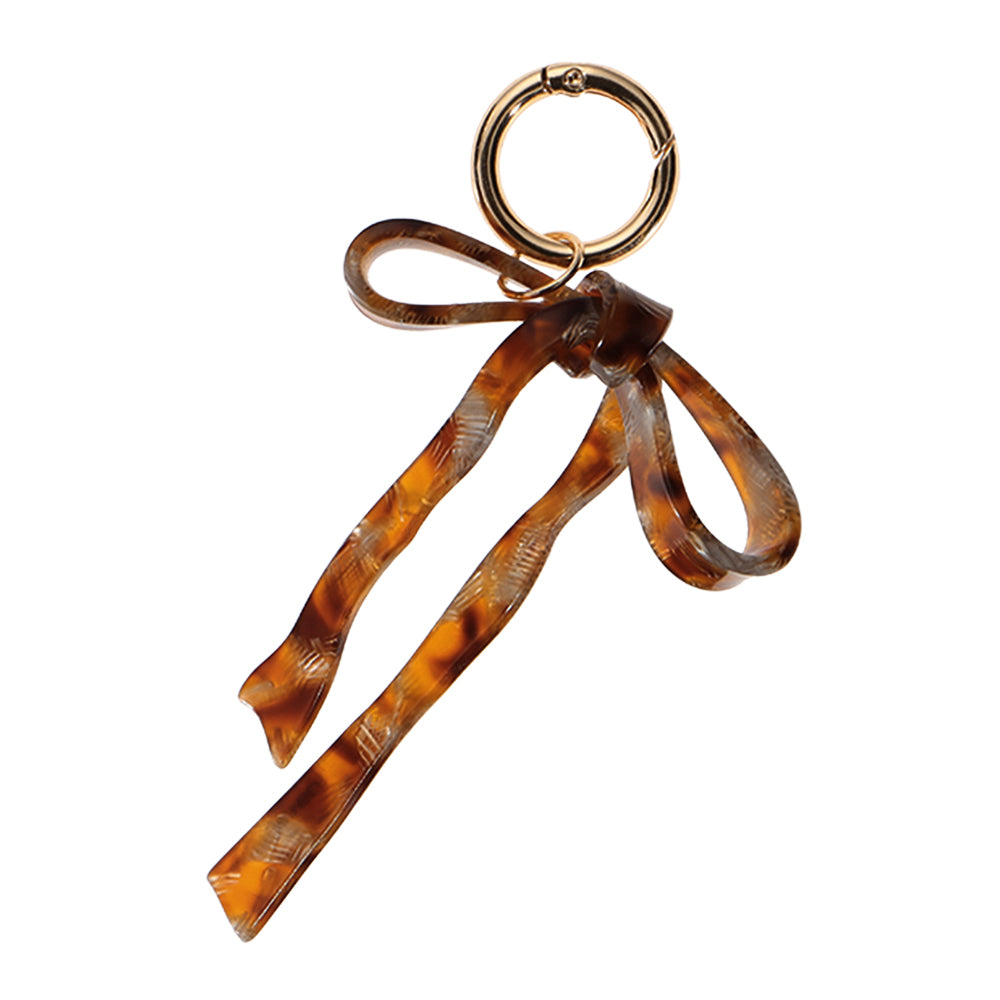 Marble Ribbon Bow Key Ring