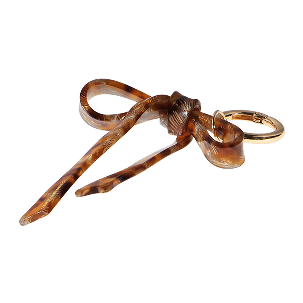 Marble Ribbon Bow Key Ring