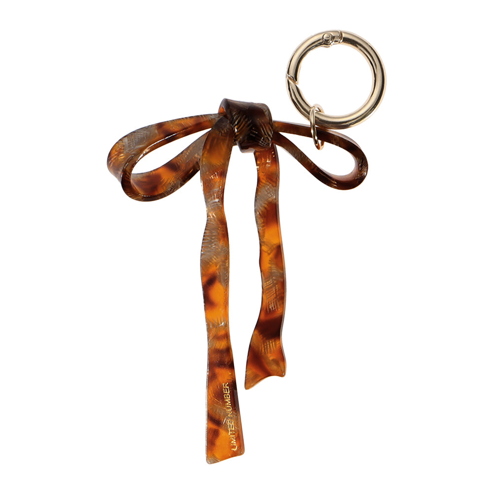 Marble Ribbon Bow Key Ring