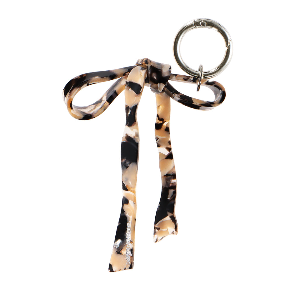 Marble Ribbon Bow Key Ring