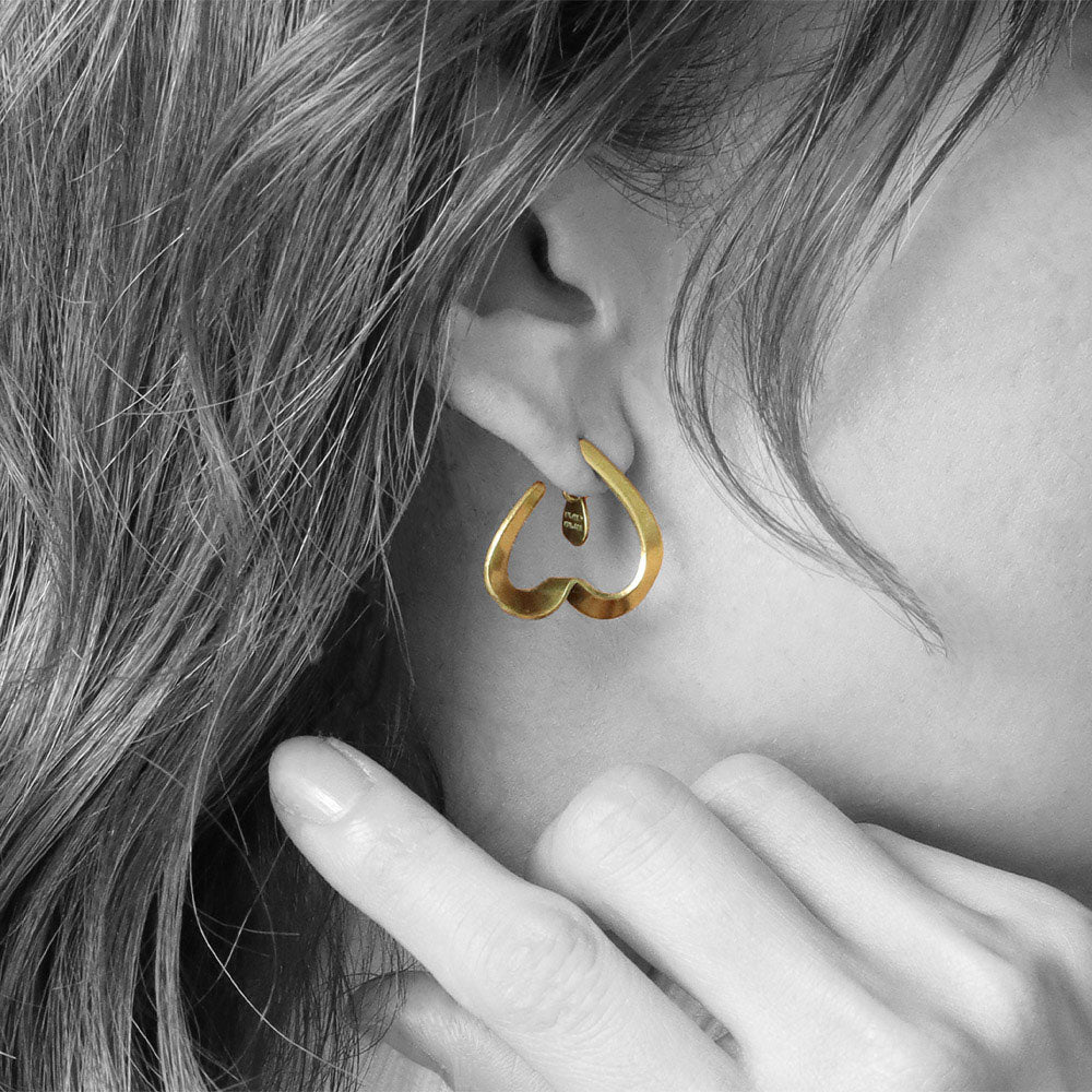 Wavy Heart Hoop Earrings