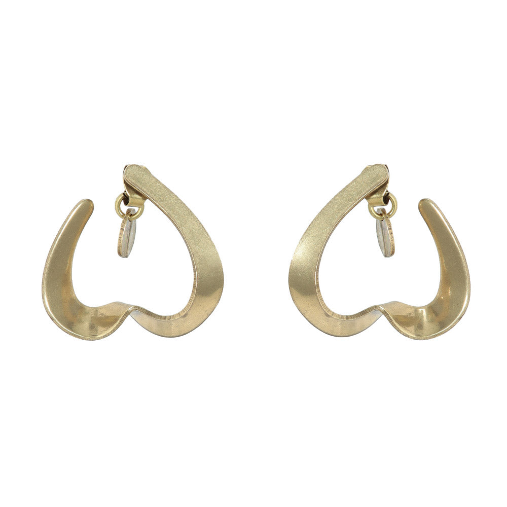 Wavy Heart Hoop Earrings