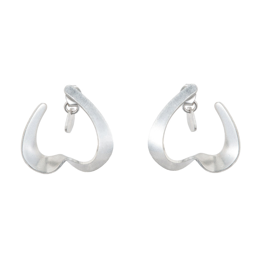 Wavy Heart Hoop Earrings