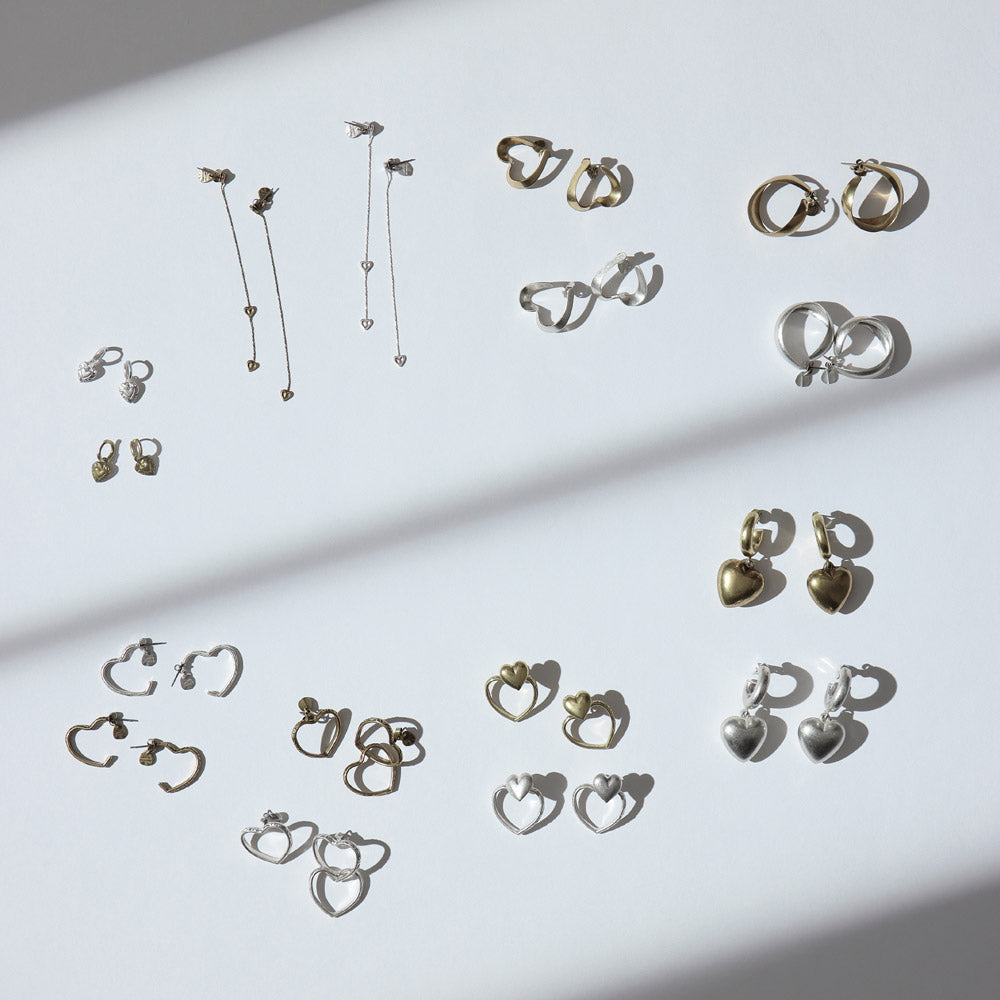 Heart Drop Tube Hoop Earrings