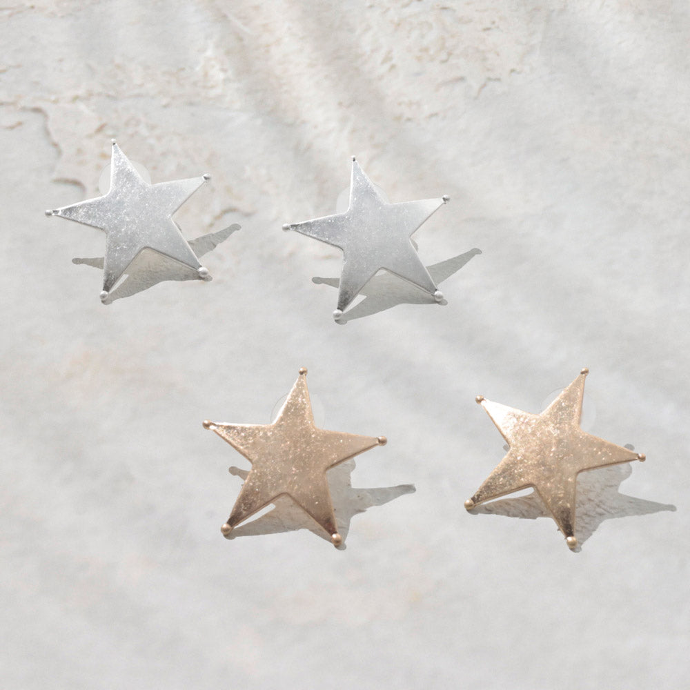 Big Star Stud Earrings