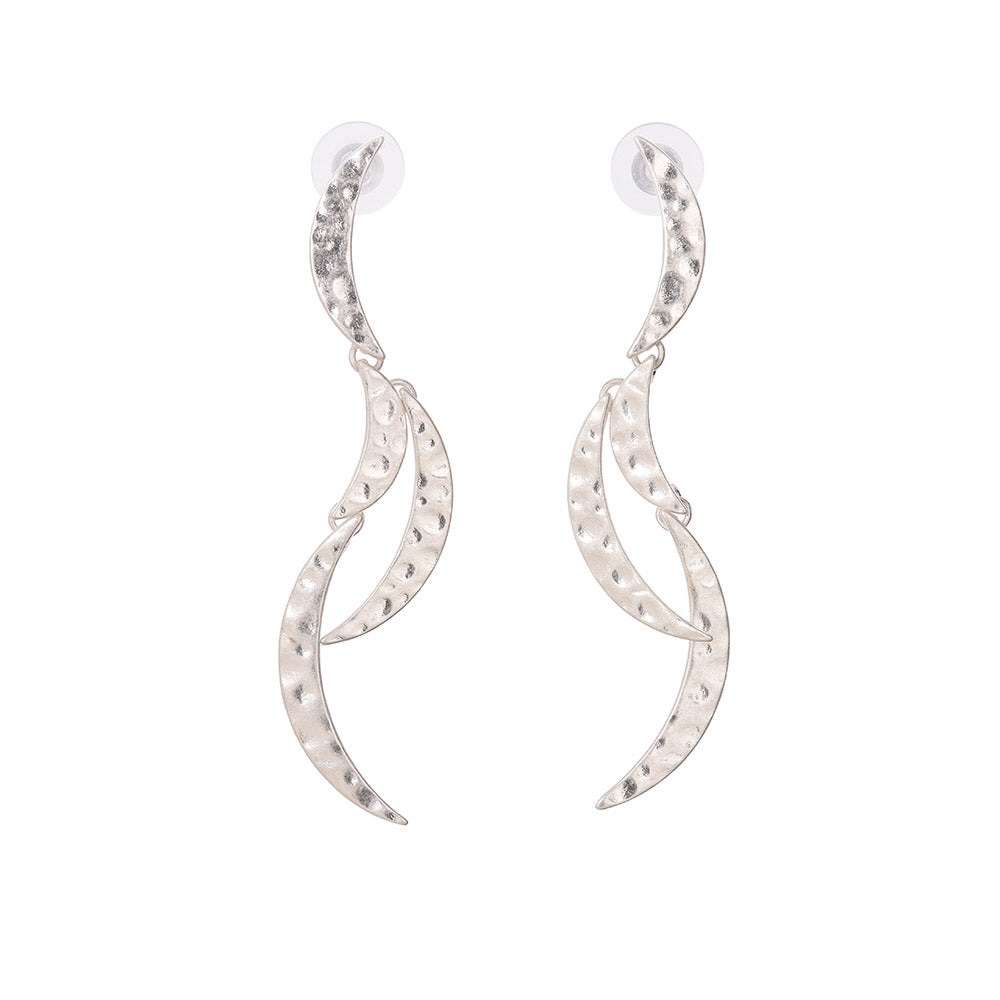 Linked Moon Drop Earrings