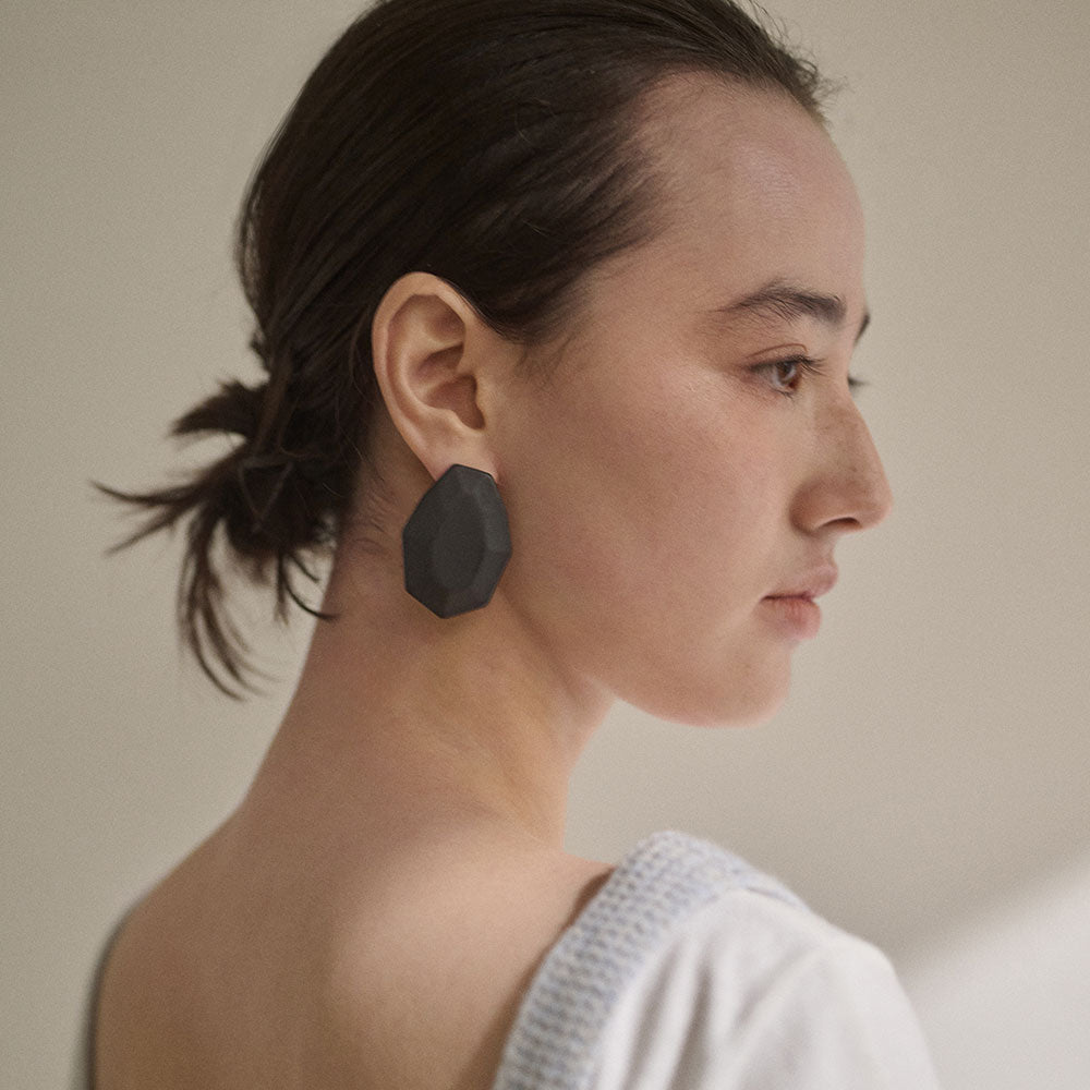 Big Frosted Polygon Earrings
