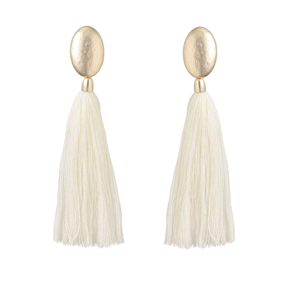 Long Tassel Drop Statement Earrings