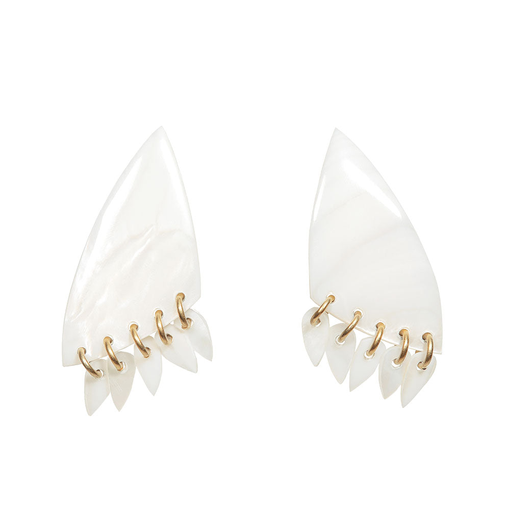 White Shell Sail Earrings