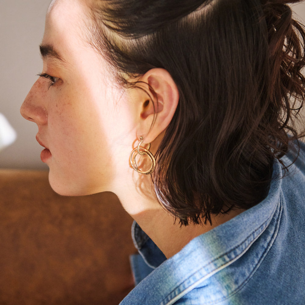 Asymmetrical Hoop Link Earrings