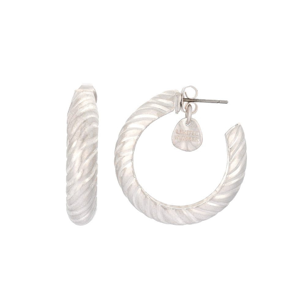 Wave textured Hoop Earrings