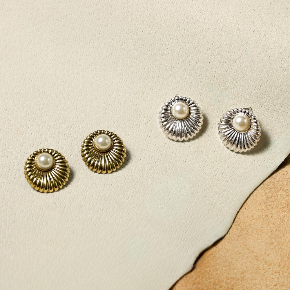 Metal Seashell Earrings