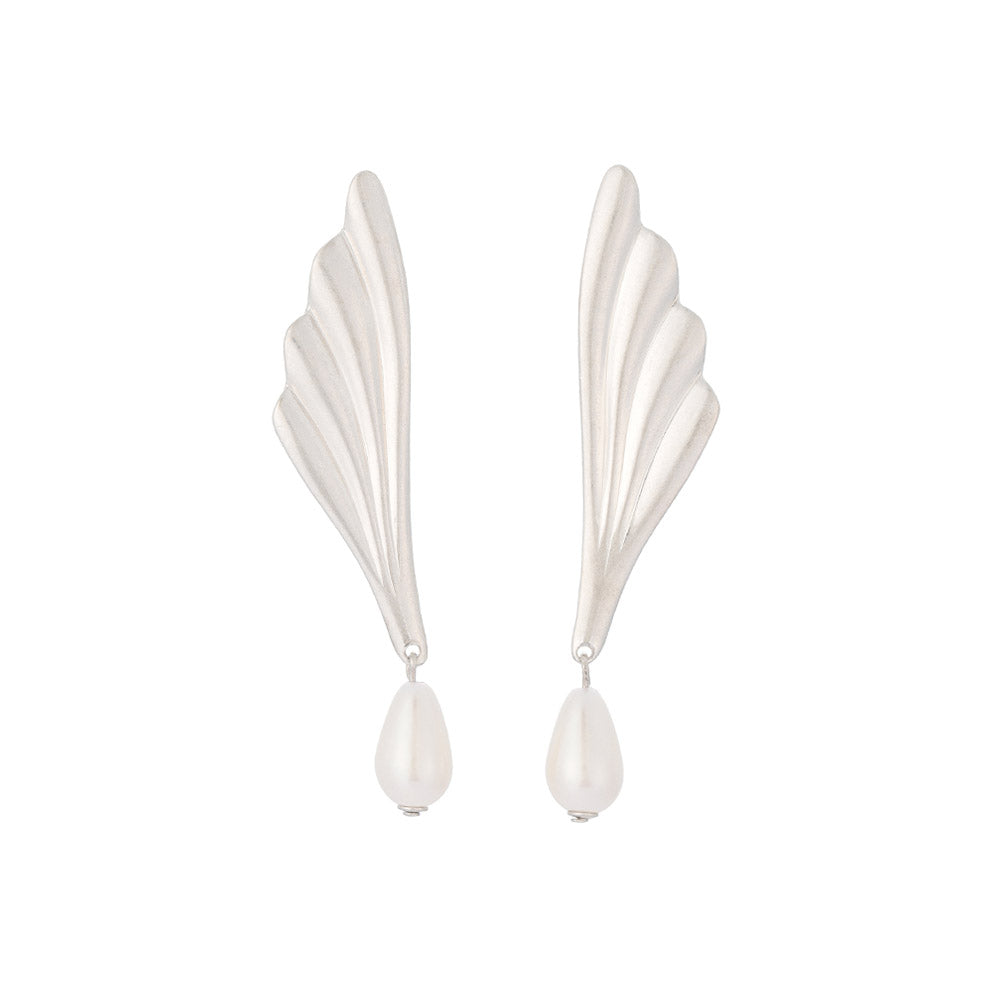 Fin and Droplet Pearl Earrings