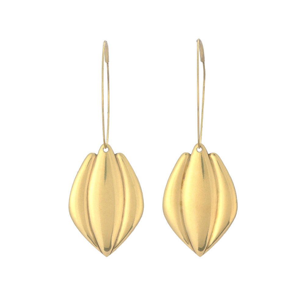 Tulip Drop Skinny Hoop Earrings