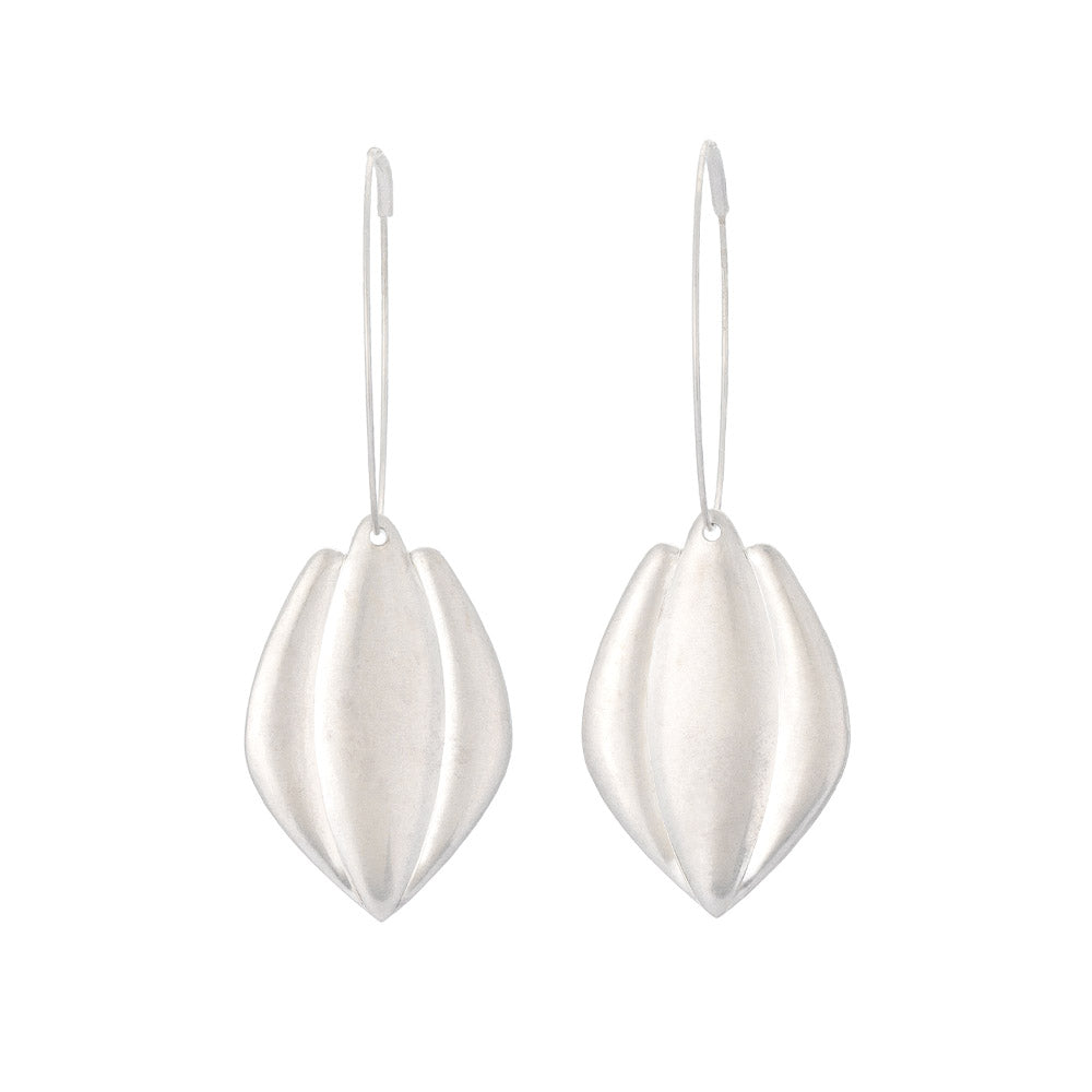 Tulip Drop Skinny Hoop Earrings