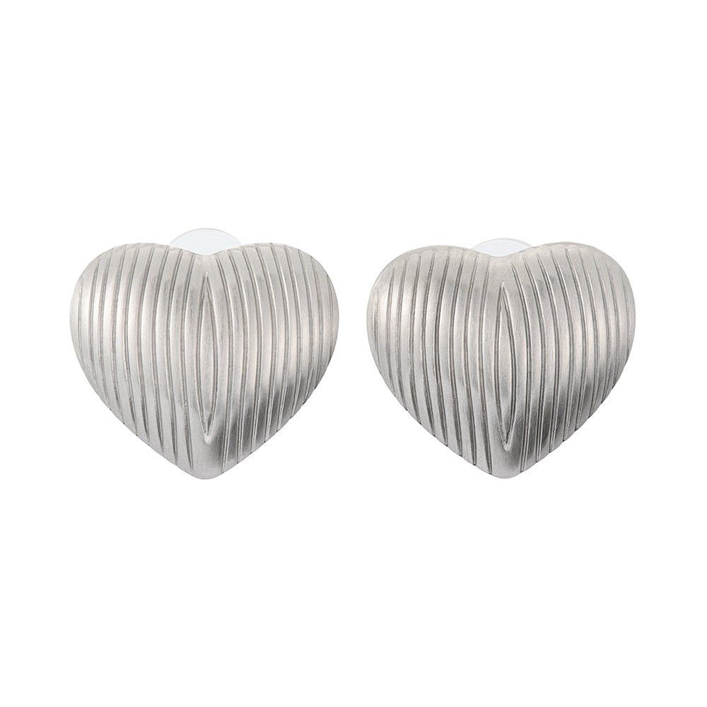 Lined Heart Earrings