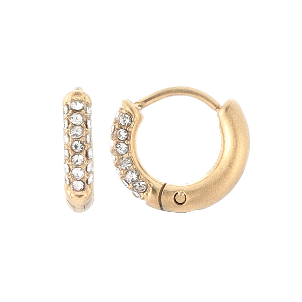 Pave Huggie Hoop Earrings