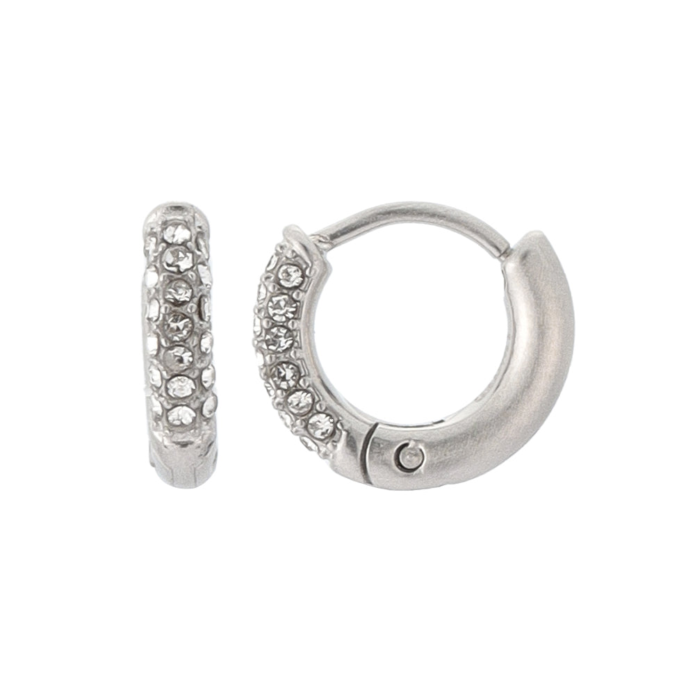 Pave Huggie Hoop Earrings