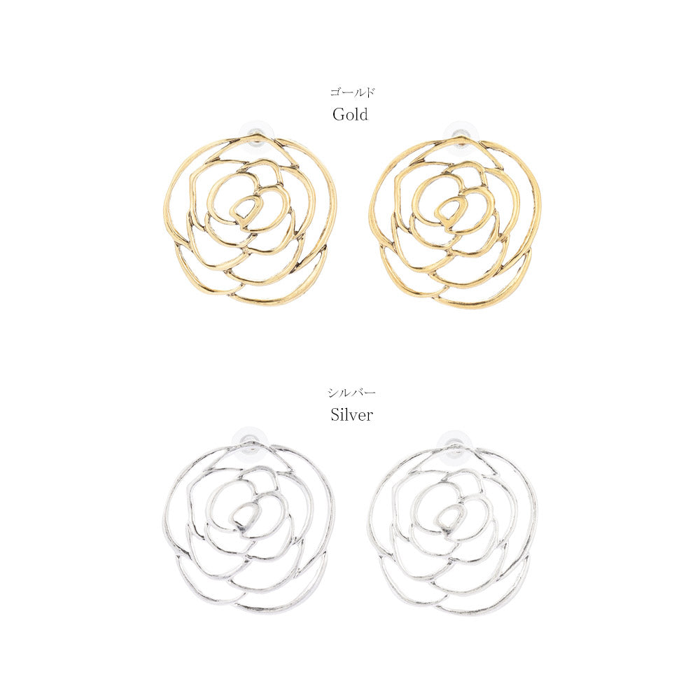 Oversized Open Rose Earrings