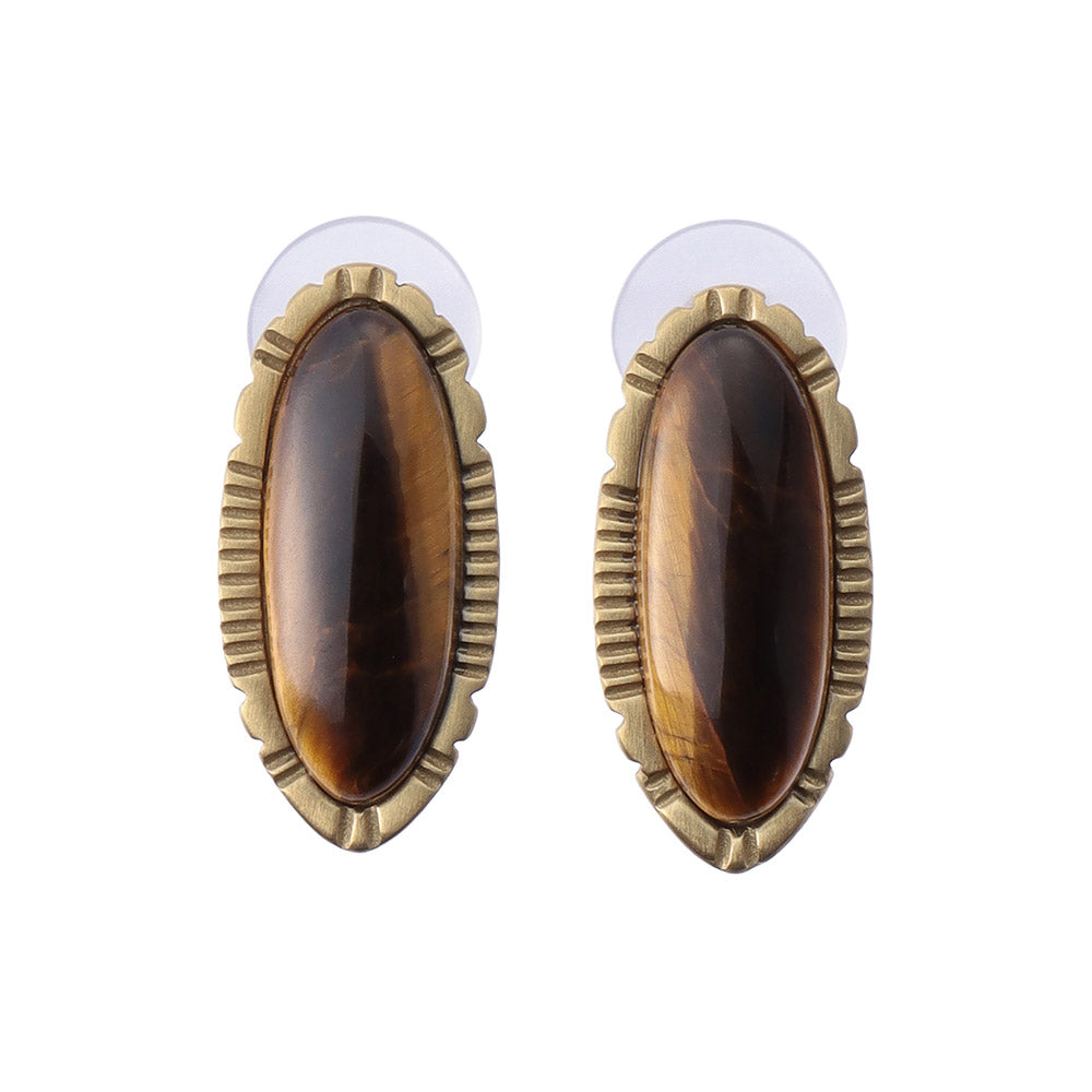 Long Oval Concho Earrings