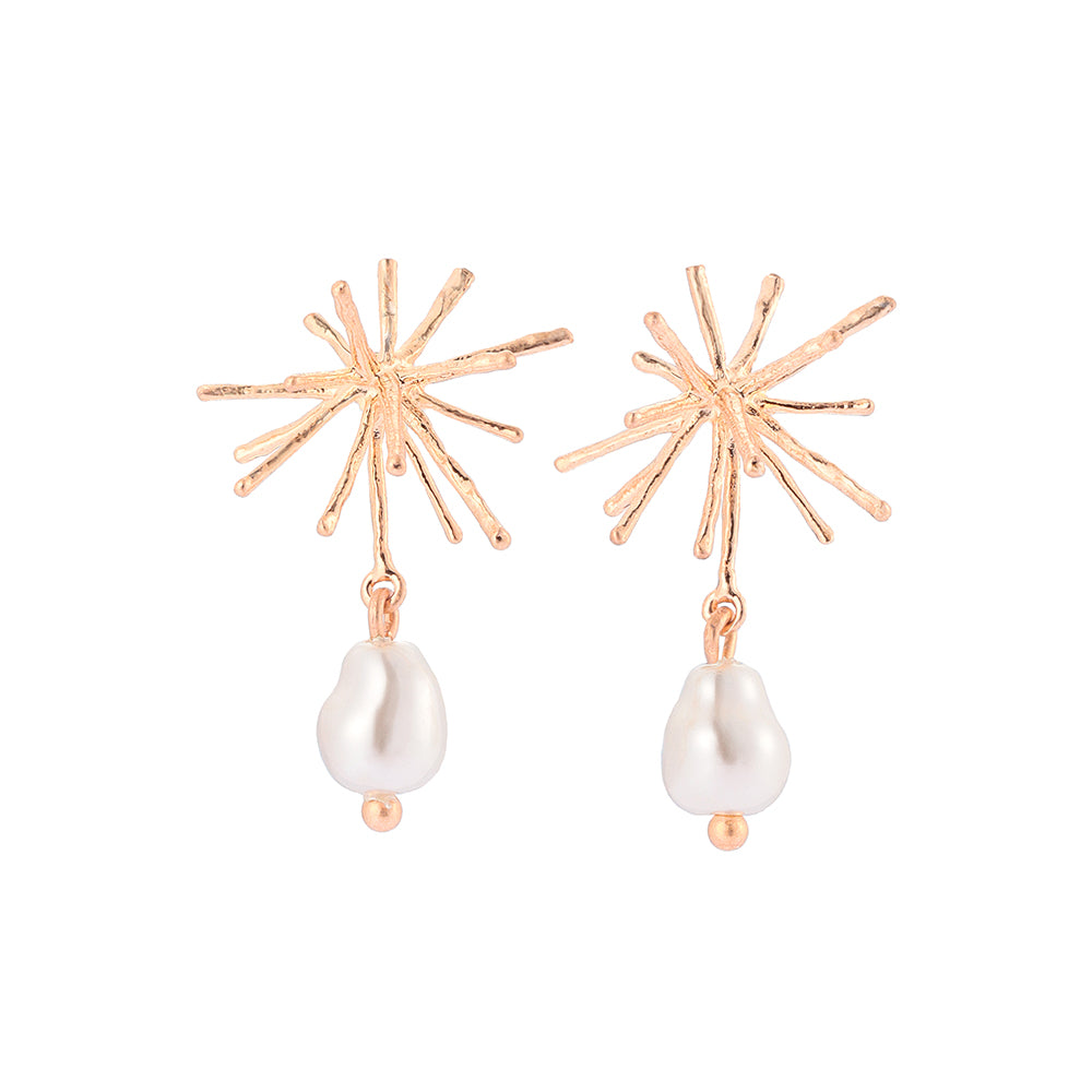 Bright Star and Pearl Earrings