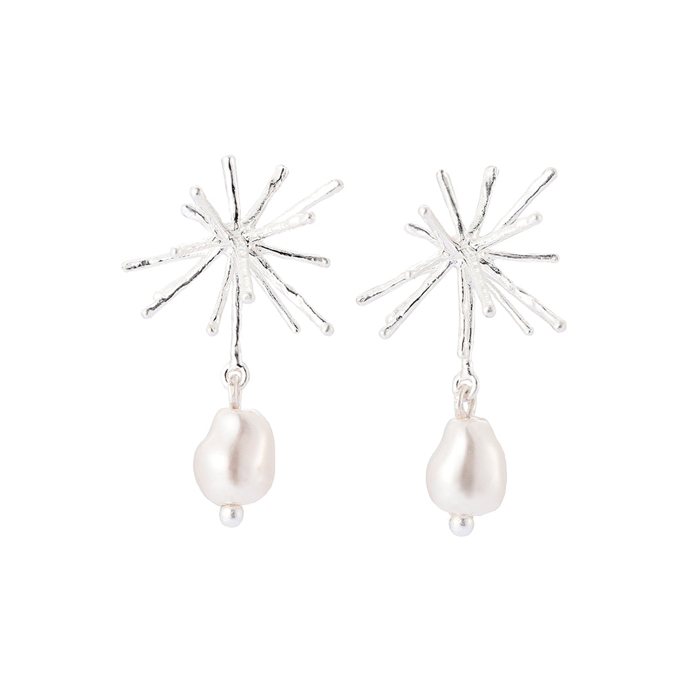 Bright Star and Pearl Earrings