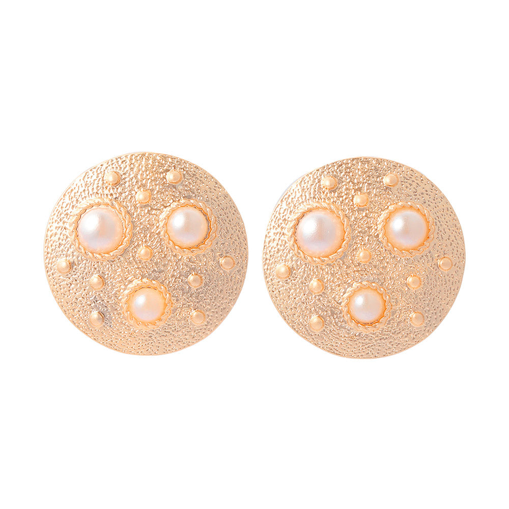 Moon Surface Disc Earrings