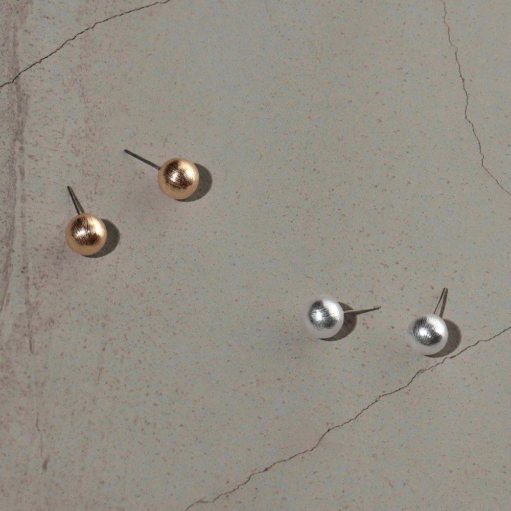 Textured Moon Stud Earrings