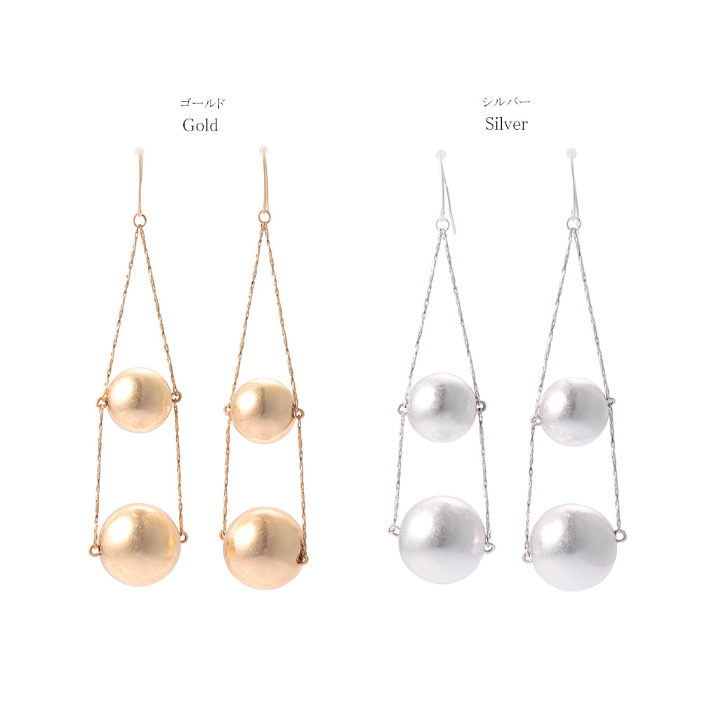 Double Sphere Drop Earrings