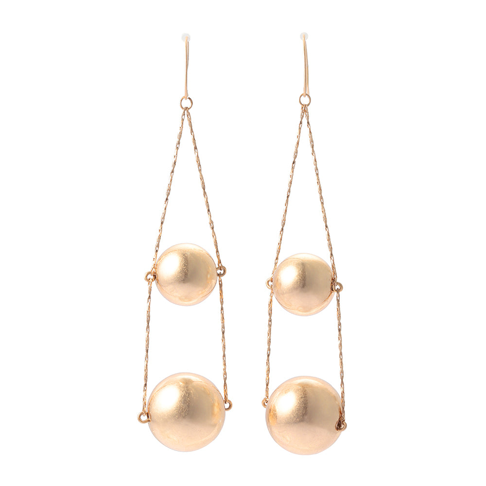 Double Sphere Drop Earrings