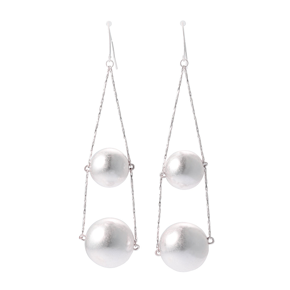 Double Sphere Drop Earrings