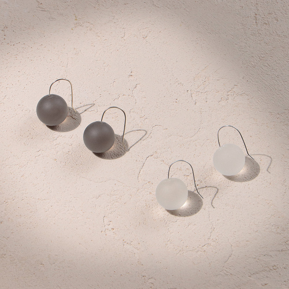 Frosted Homaika Ball Earrings