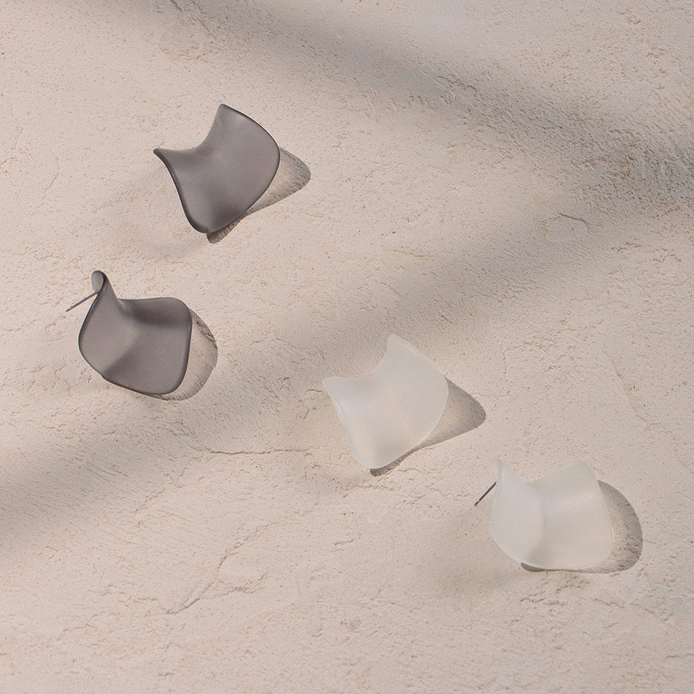 Frosted Homaika Petal Earrings