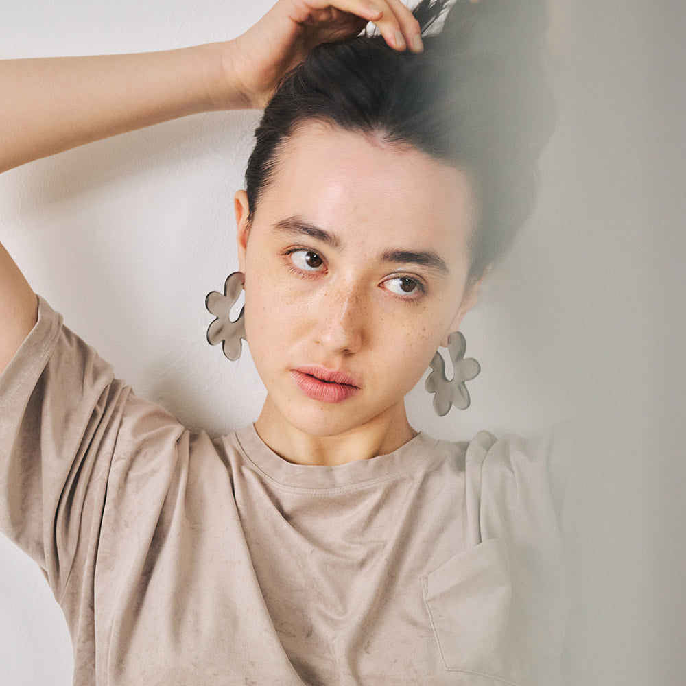 Frosted Homaika Big Flower Earrings