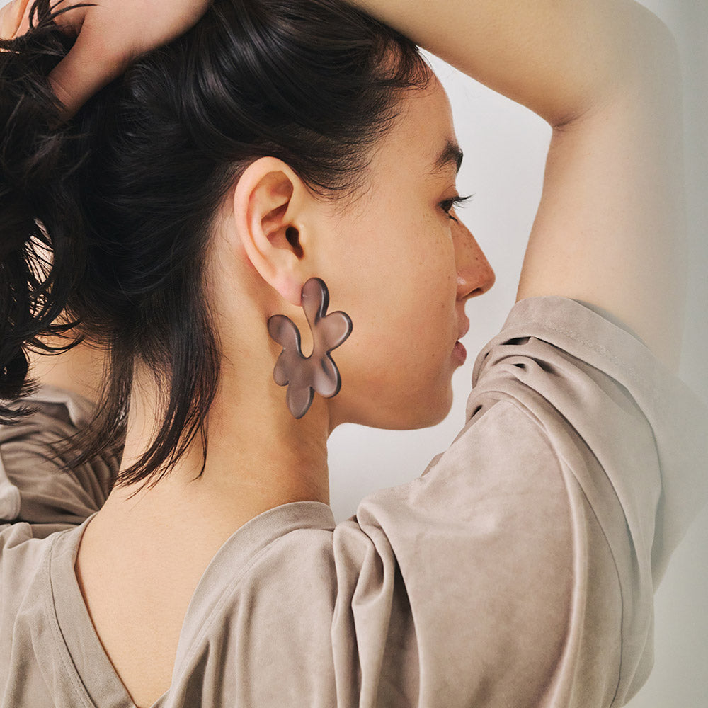 Frosted Homaika Big Flower Earrings