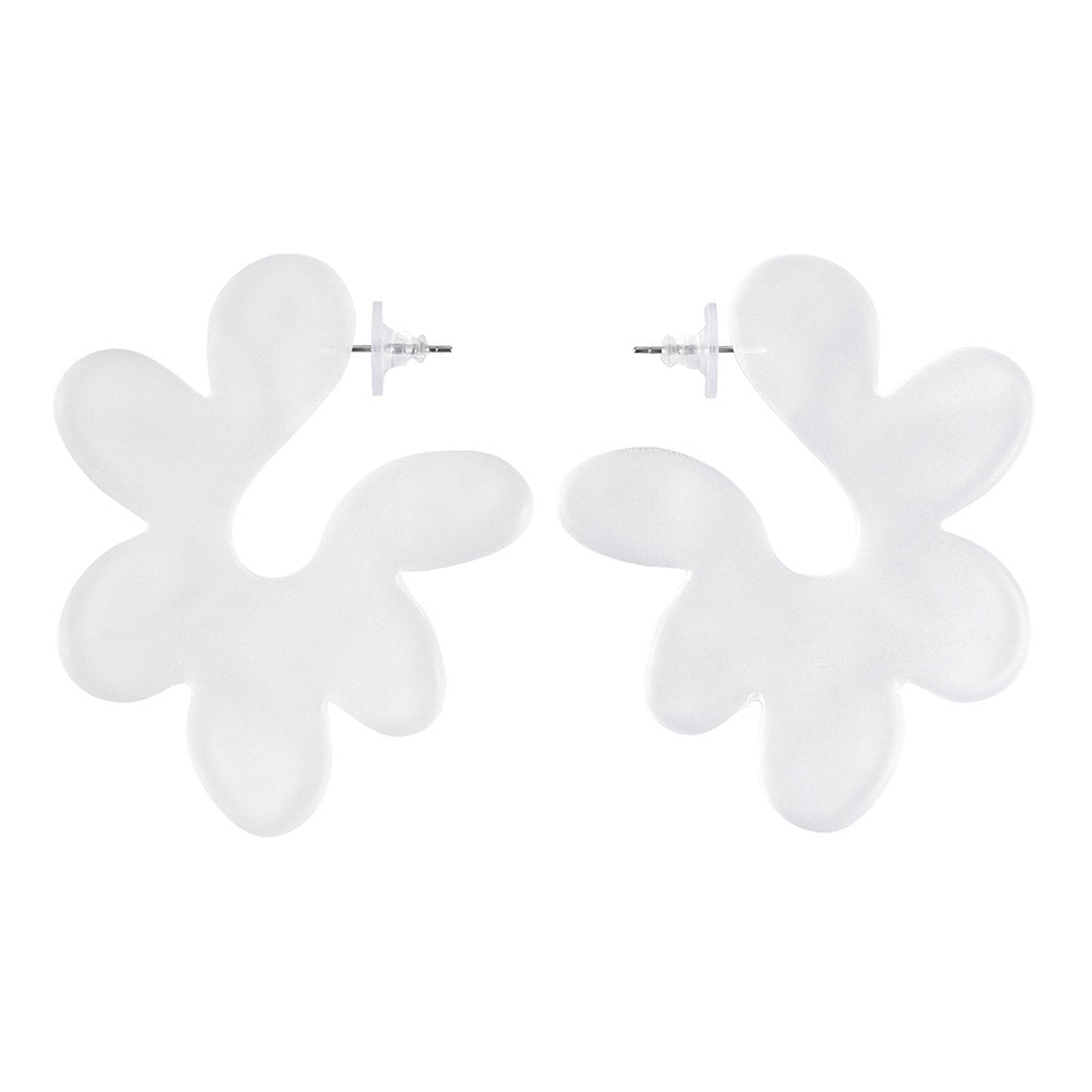 Frosted Homaika Big Flower Earrings
