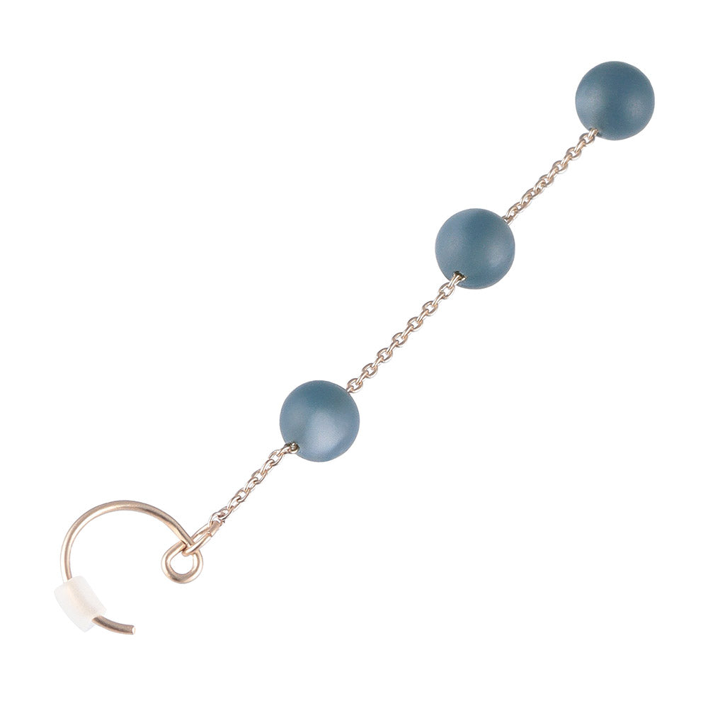 Frosted Homaika Ball Linear Earrings