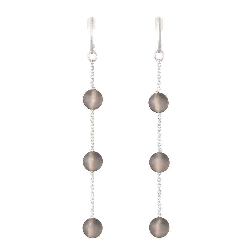 Frosted Homaika Ball Linear Earrings